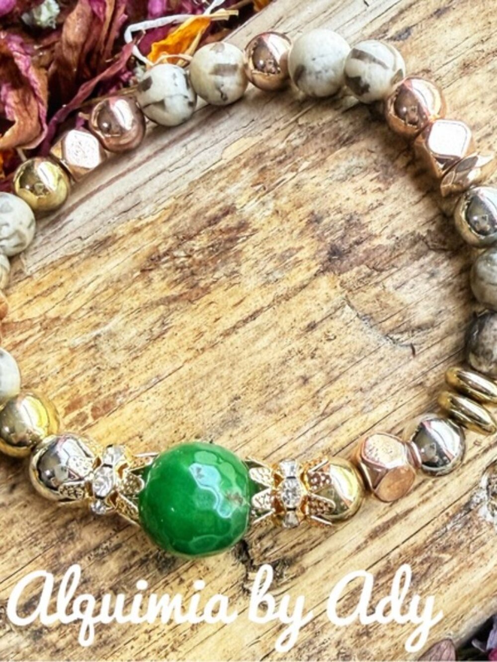 CURATED BRACELET STACK + beaded handmade bracelet + LEOPARD SKIN JASPER + - Picture 5 of 6